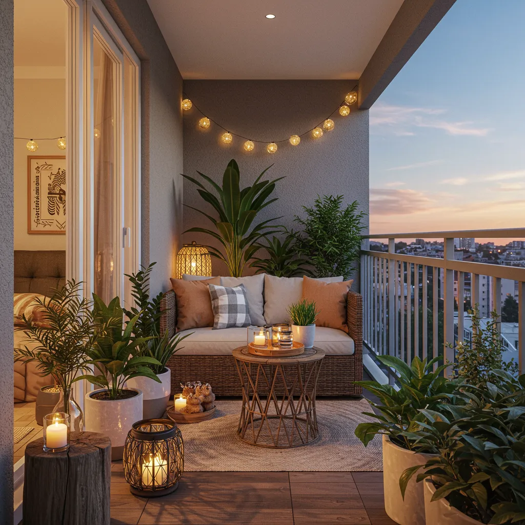 balcony string lights ideas