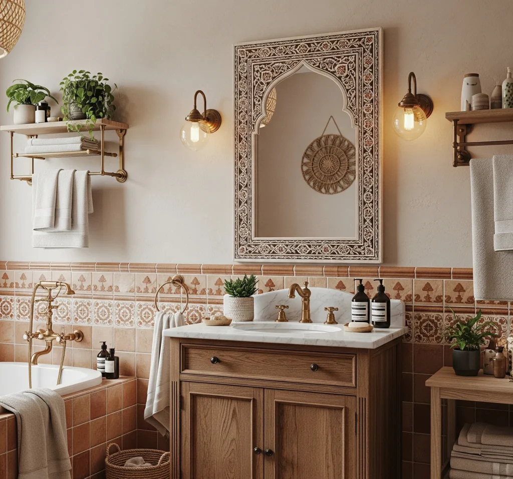 boho bathroom mirror