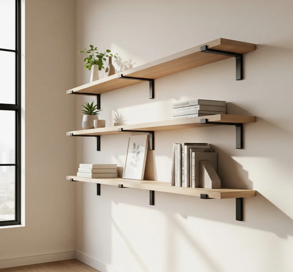 diy floating garage shelves