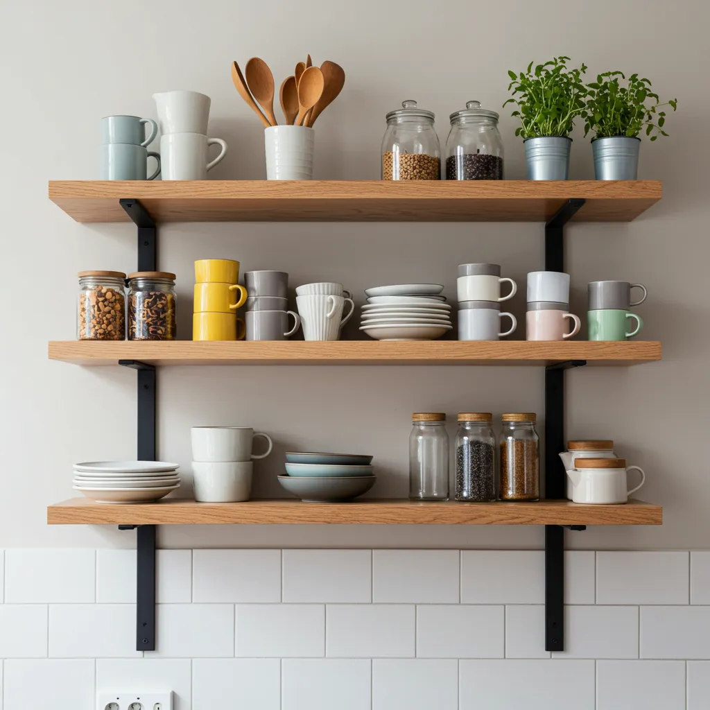 diy floating shelves kitchen