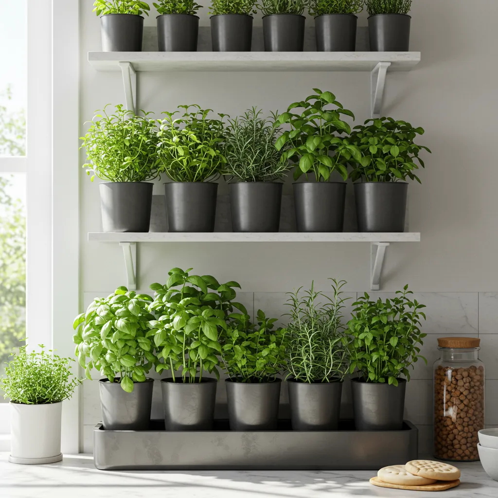 herb garden in the kitchen