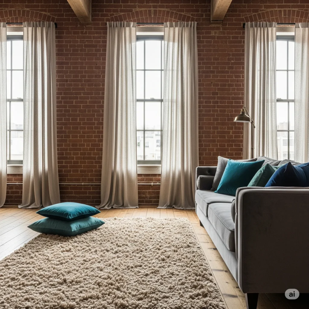 industrial decor with exposed brick