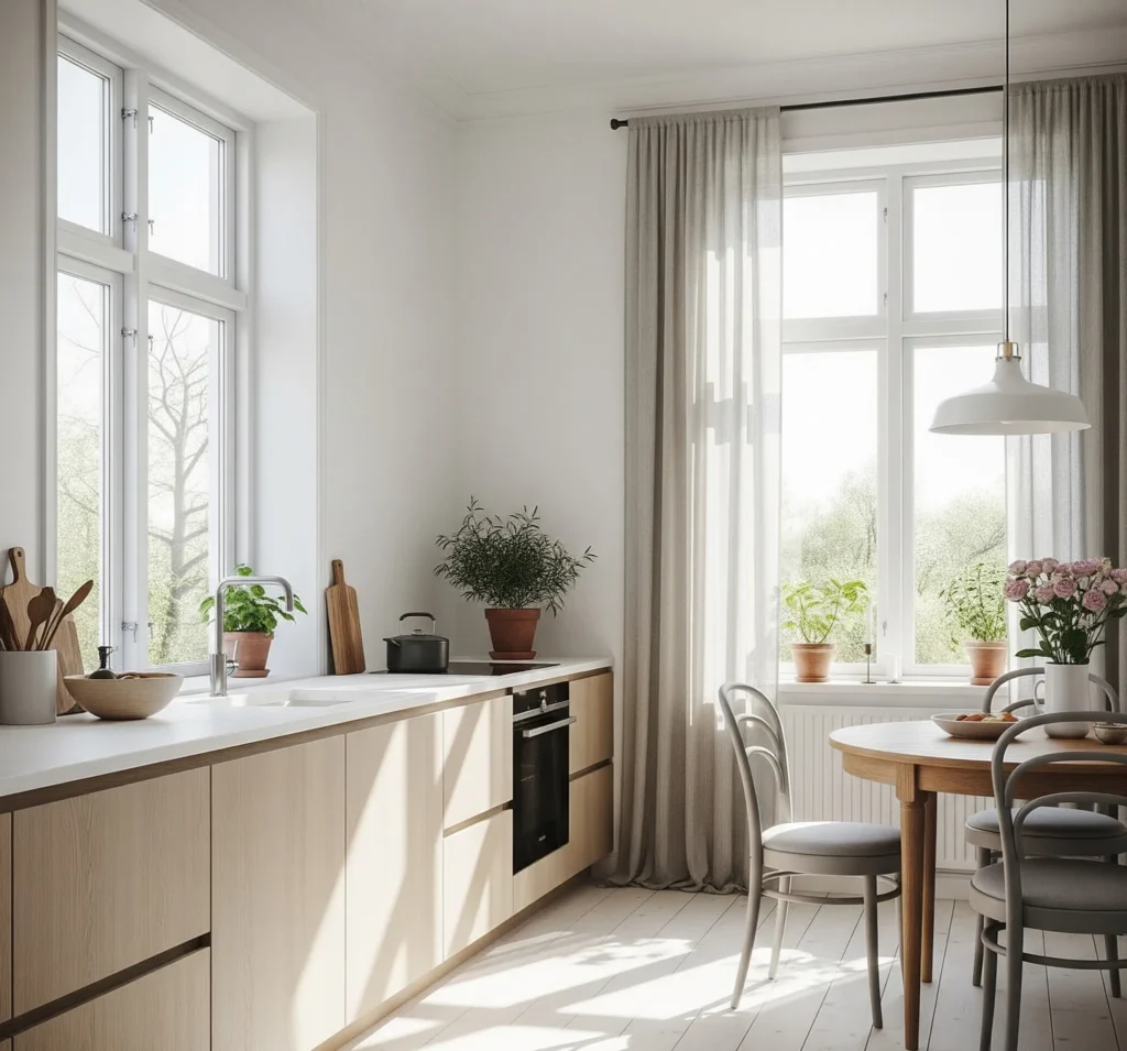 light and airy kitchen
