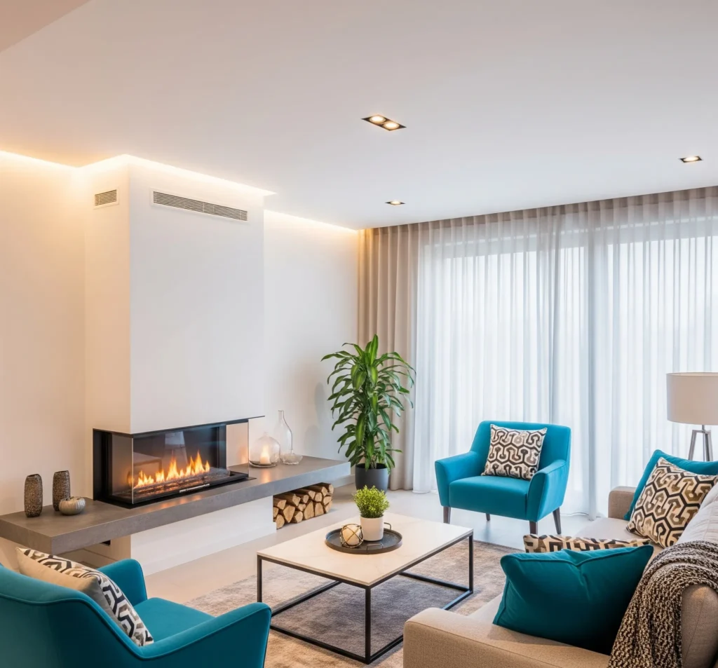 living room designs with fireplace