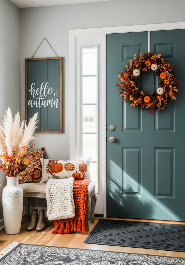 cozy fall entryway
