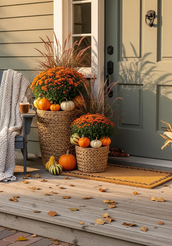 11 Front Porch Decor Ideas for a Warm Thanksgiving Welcome front fall porch decor