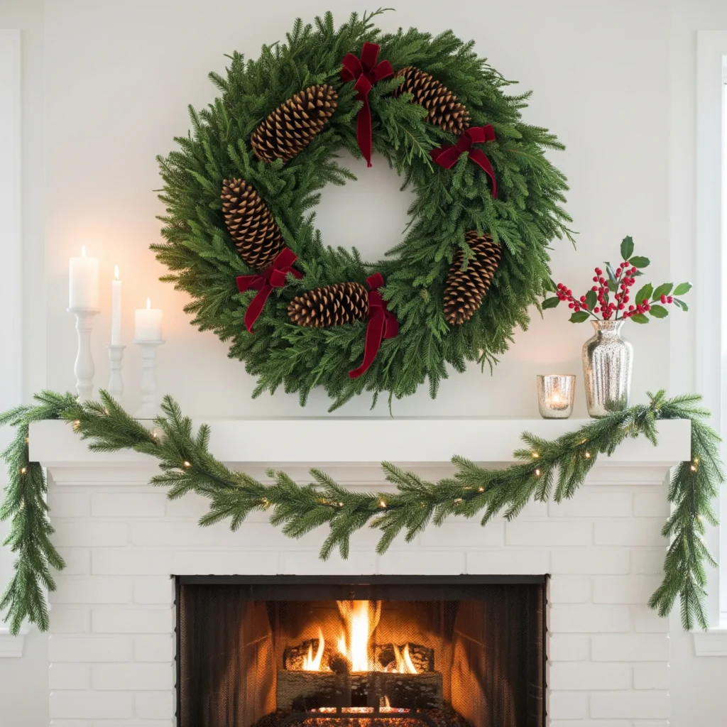 How to Style a Stunning Budget Christmas Mantel: 9 ideas minimalist christmas mantel