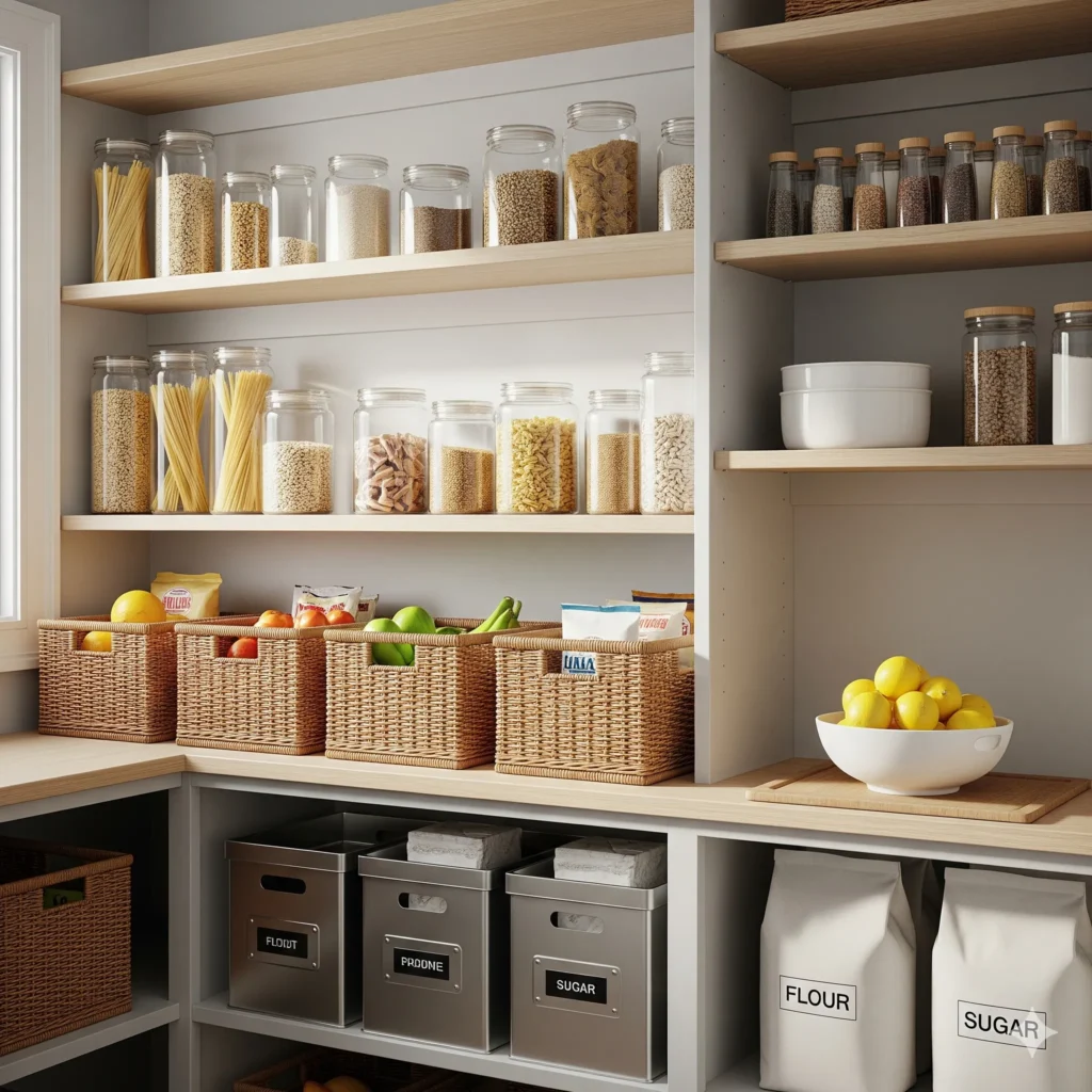 21 Pantry Organization Ideas That Save Space (and Look Amazing!) pantry organization baskets