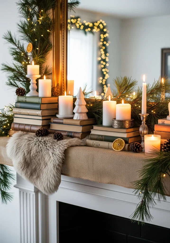 How to Style a Stunning Budget Christmas Mantel: 9 ideas rustic christmas mantel decor