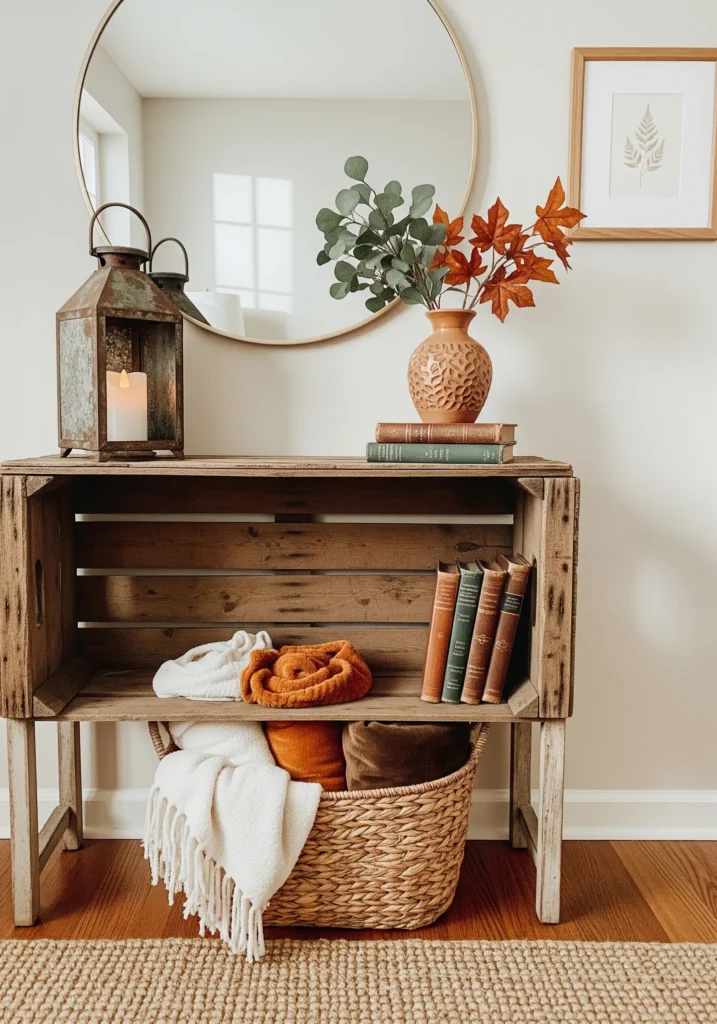 rustic fall entryway