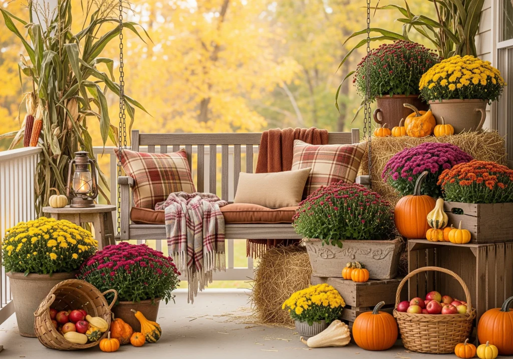 rustic fall porch