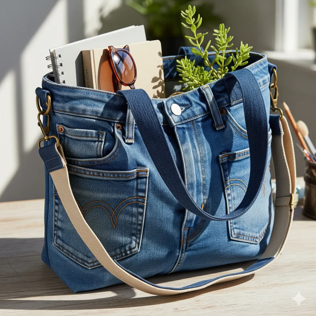 13 Genius Upcycled Home Decor Ideas You’ll Wish You Tried Sooner upcycled jeans