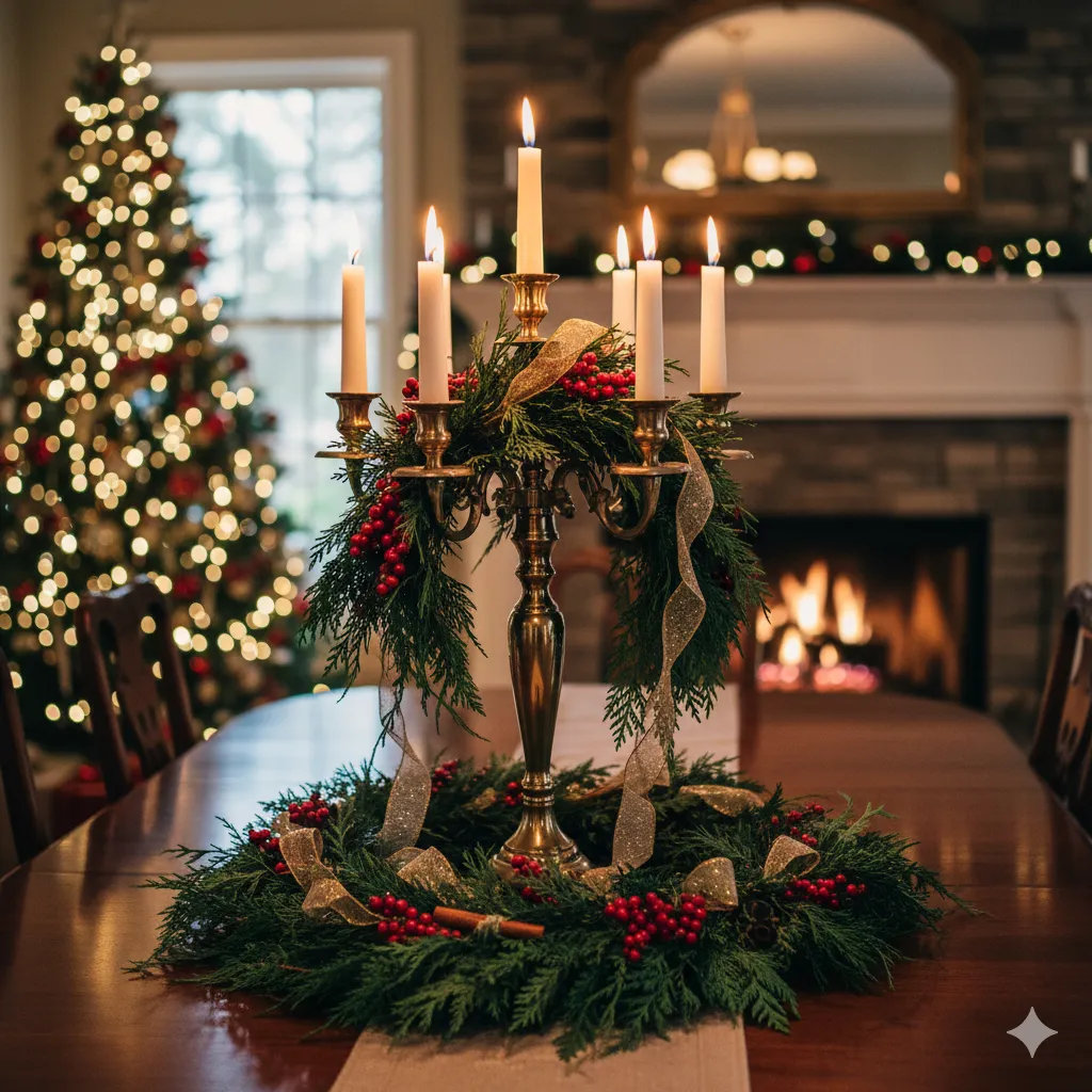 12 DIY Christmas Centerpieces with Candles & Greenery That Wow Every Guest christmas centerpiece diy