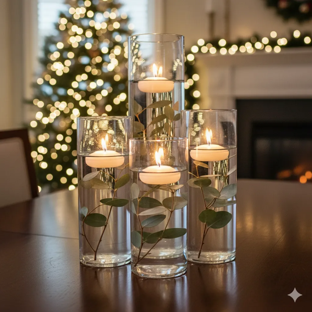 12 DIY Christmas Centerpieces with Candles & Greenery That Wow Every Guest christmas centerpiece for dining table