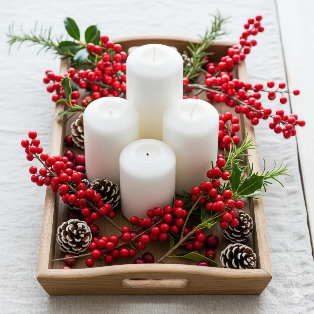 12 DIY Christmas Centerpieces with Candles & Greenery That Wow Every Guest christmas centerpiece with candles