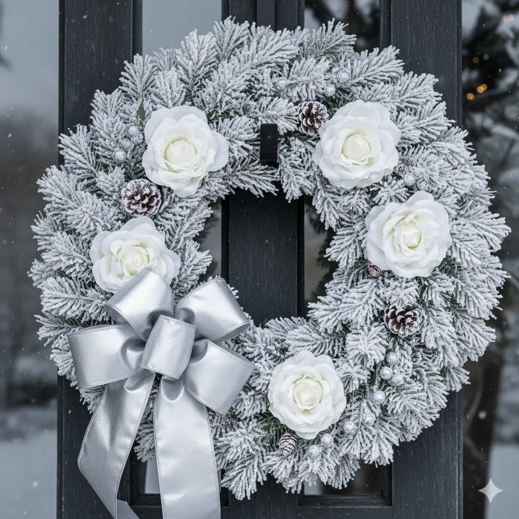 11 Christmas Wreaths with Bows & Florals for a Festive Entrance christmas front door decor ideas