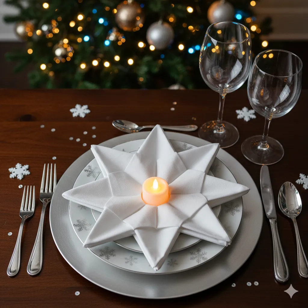 12 Genius Christmas Napkin Folding Ideas That Wow Every Guest christmas napkin folding star