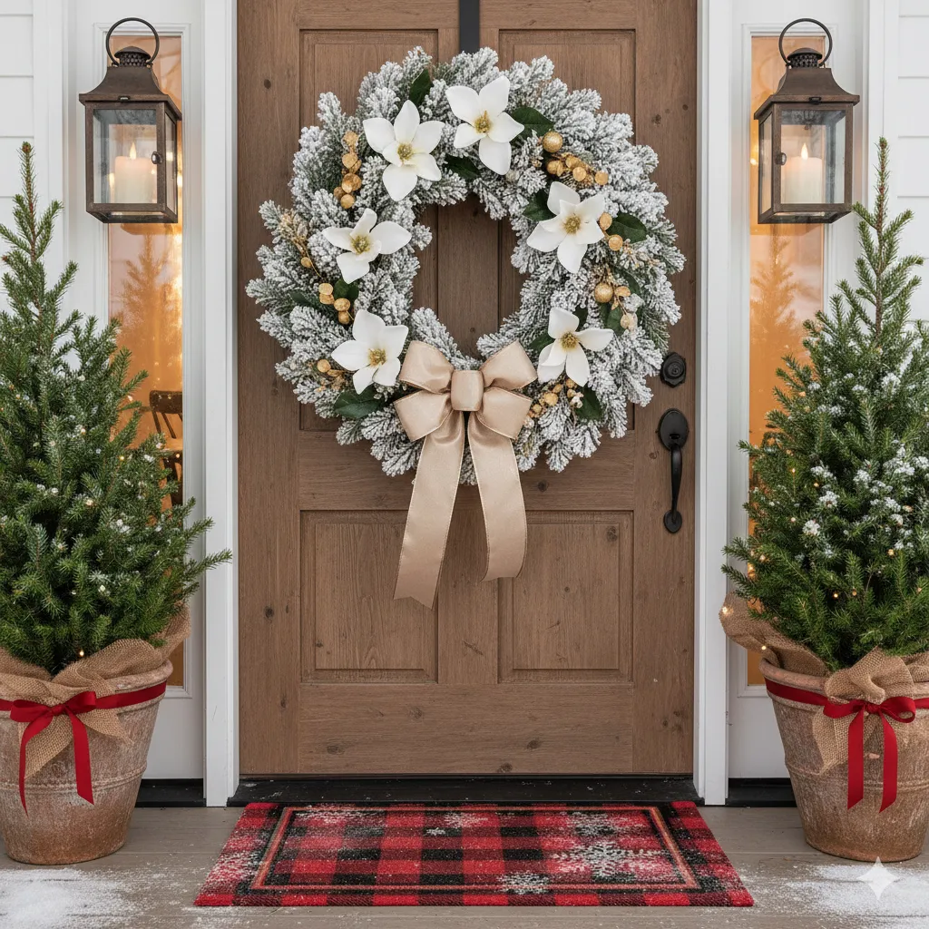 christmas wreath with bow