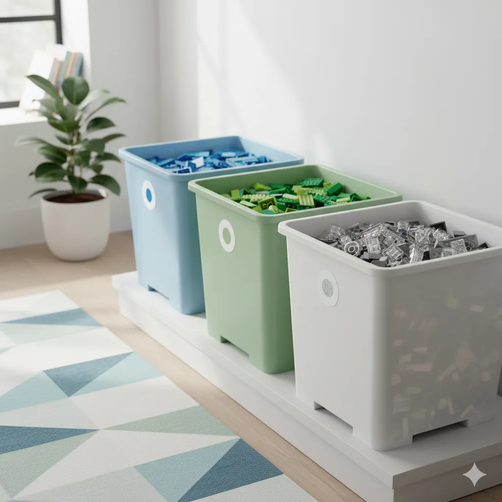 17 Genius Lego Storage Ideas Every Kid’s Room Needs color coded lego storage