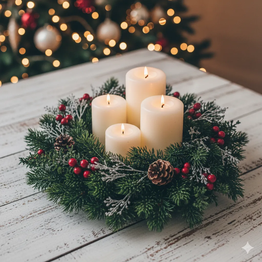 12 DIY Christmas Centerpieces with Candles & Greenery That Wow Every Guest diy christmas centerpiece with candles