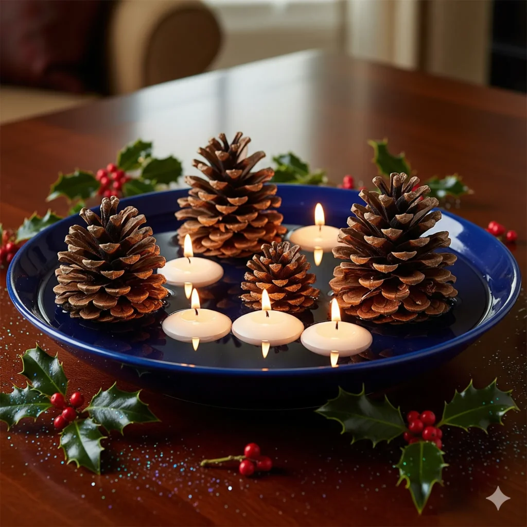 11 Must-Try Rustic Christmas Centerpieces with Pinecones & Greenery diy rustic christmas decor