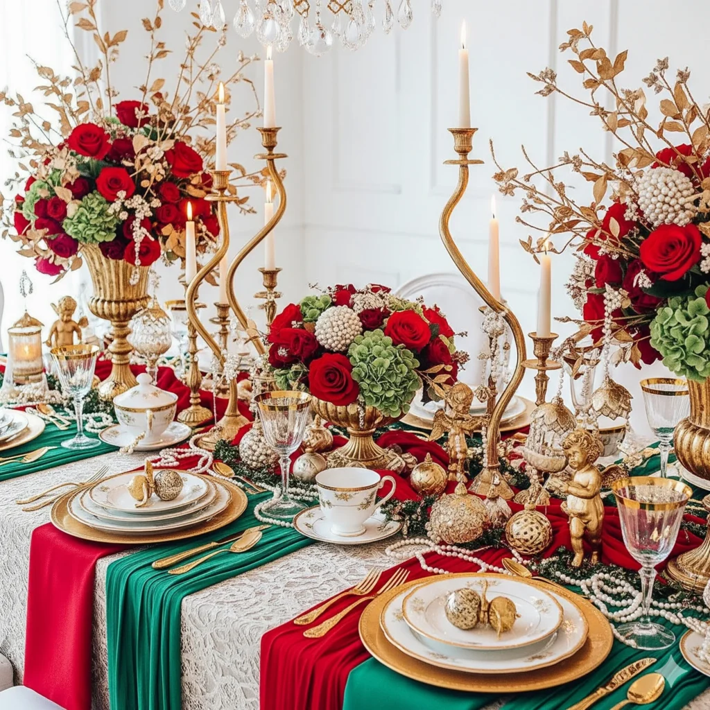 elegant christmas table settings