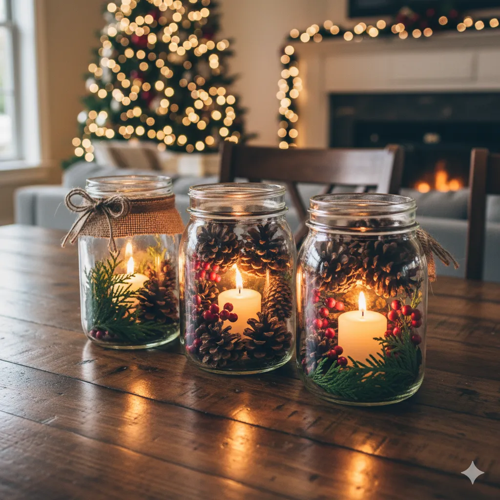 11 Must-Try Rustic Christmas Centerpieces with Pinecones & Greenery farmhouse christmas centerpieces
