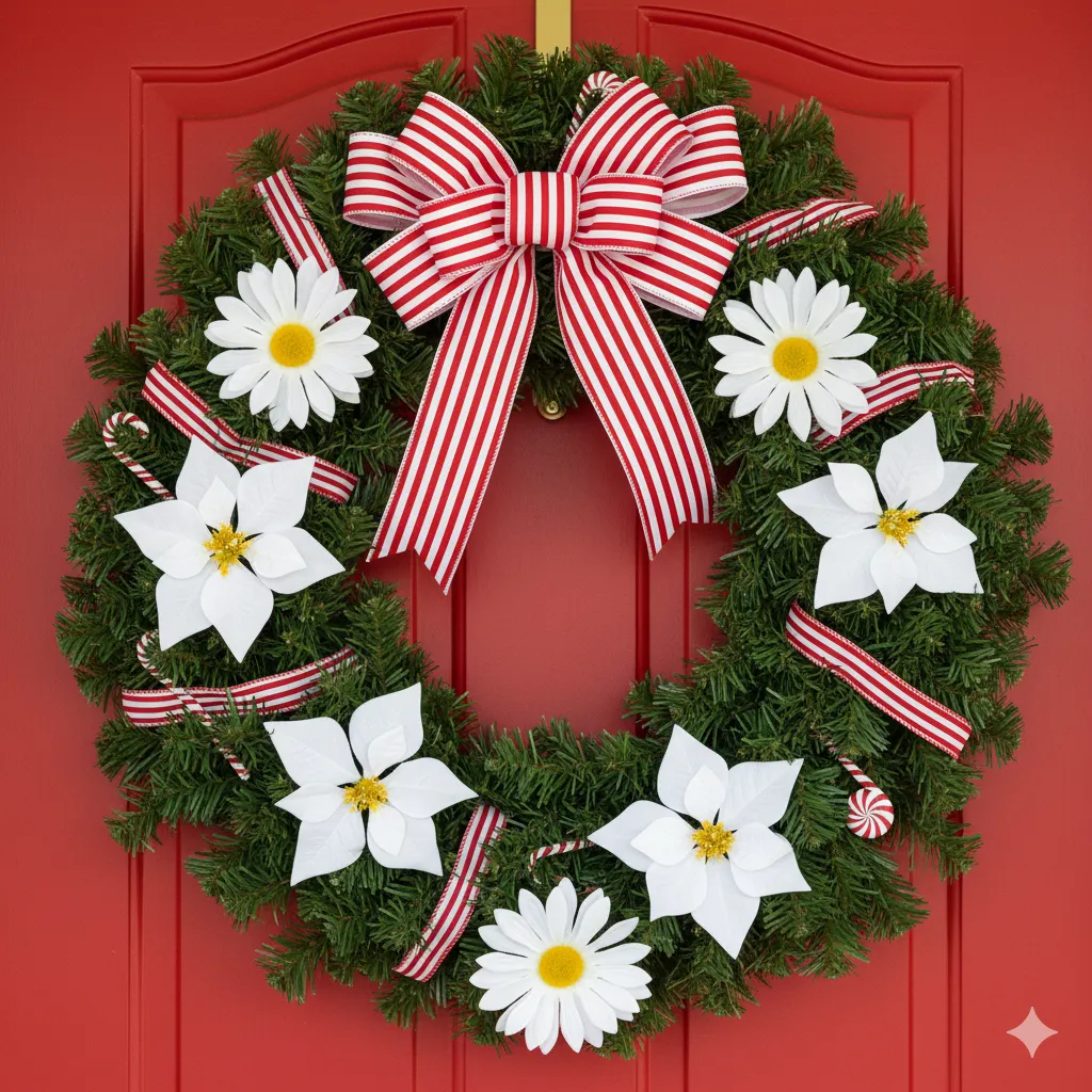 11 Christmas Wreaths with Bows & Florals for a Festive Entrance festive christmas door wreath