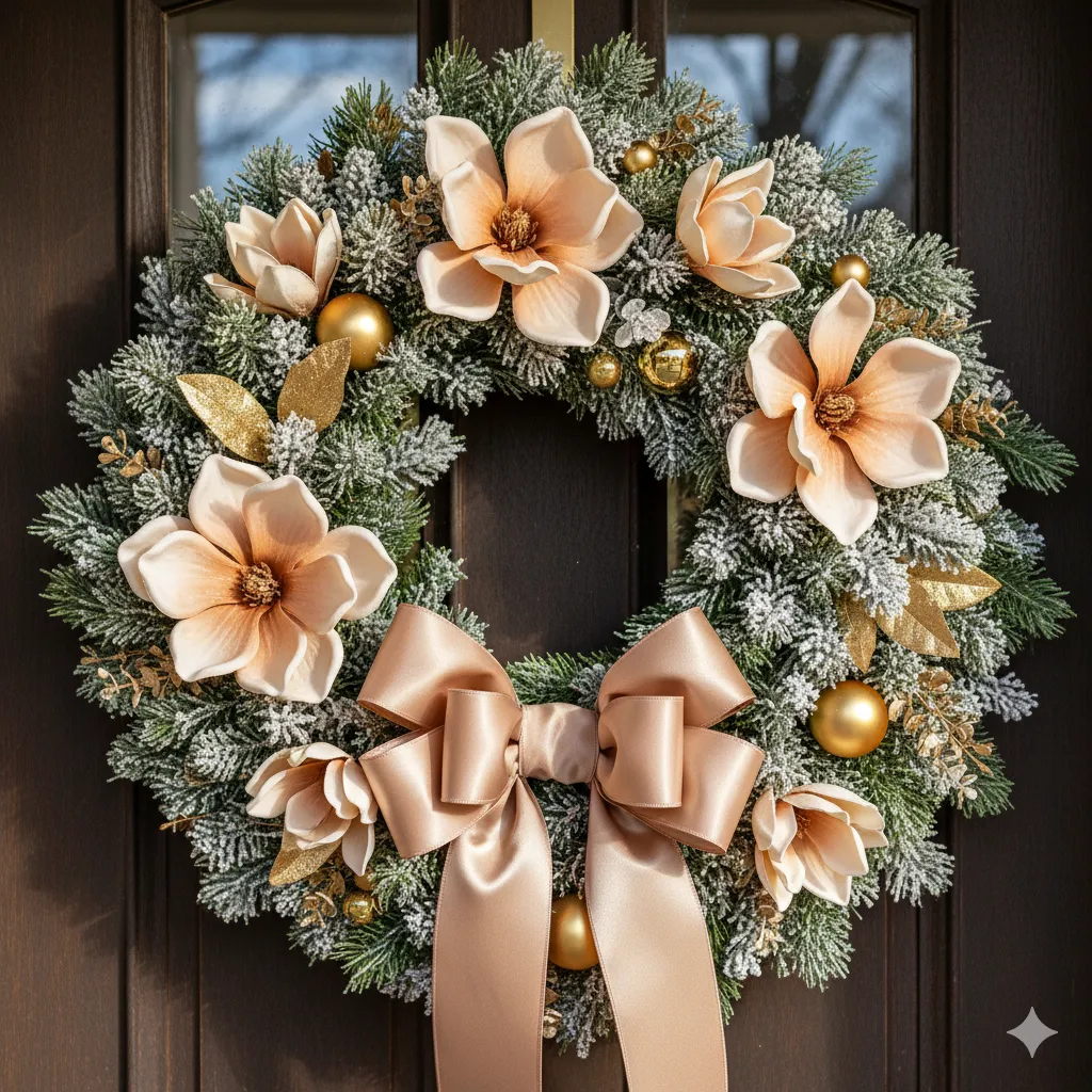 11 Christmas Wreaths with Bows & Florals for a Festive Entrance holiday wreaths diy