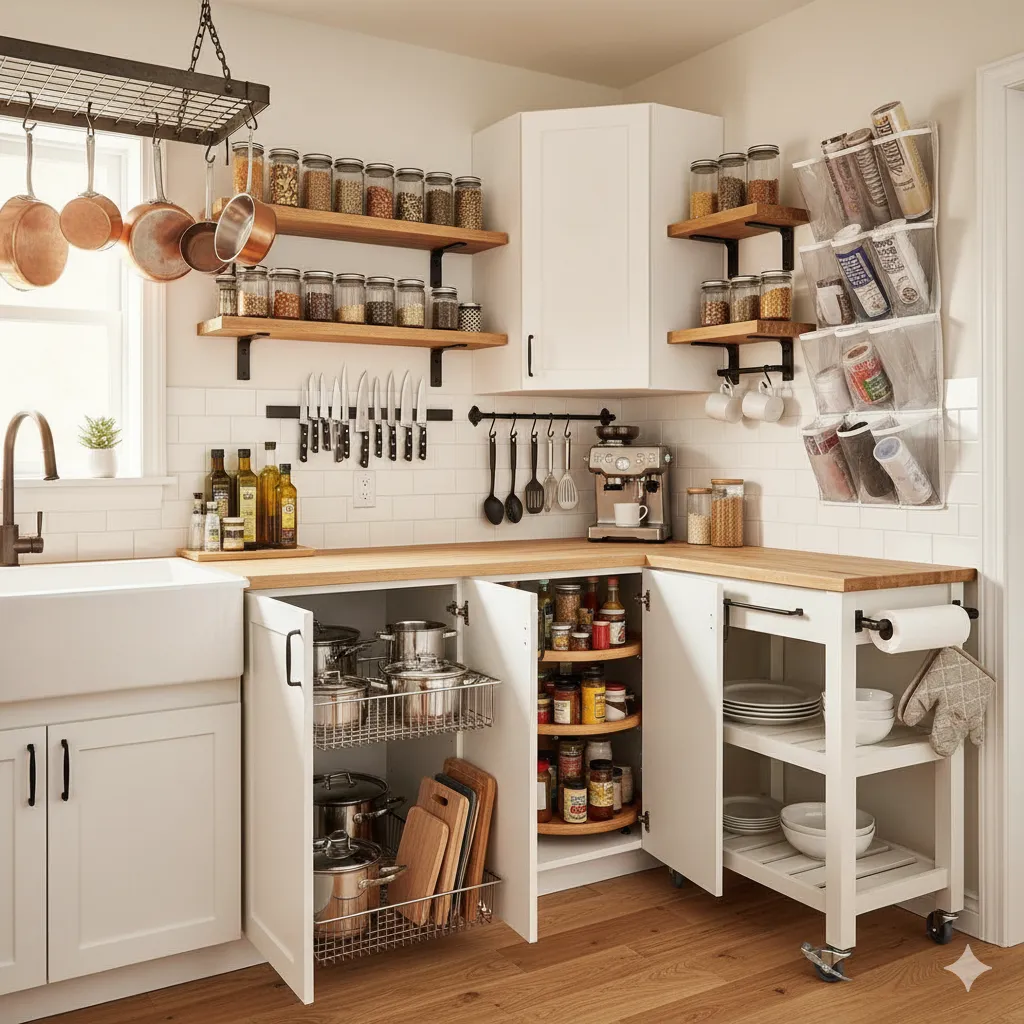 15 Genius Small Kitchen Storage Ideas To Transform Your Space kitchen wall storage