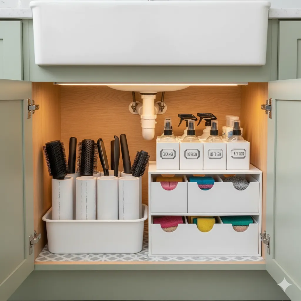 under sink bathroom storage