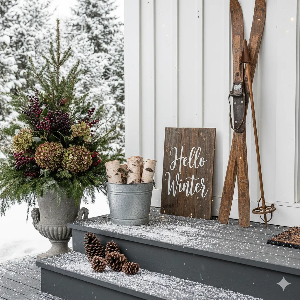 15 Cozy Winter Porch Decor Ideas for a Warm & Inviting Entrance cozy porch decor winter