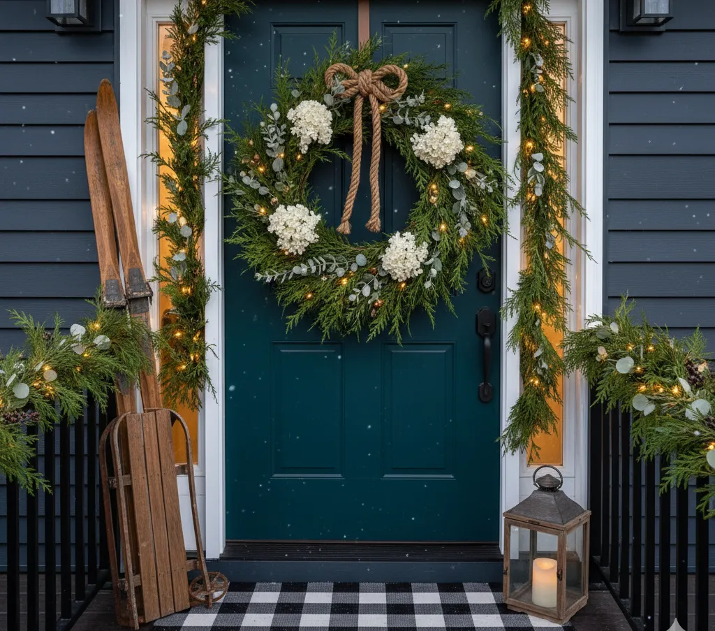 15 Cozy Winter Porch Decor Ideas for a Warm & Inviting Entrance outdoor winter front porch decor