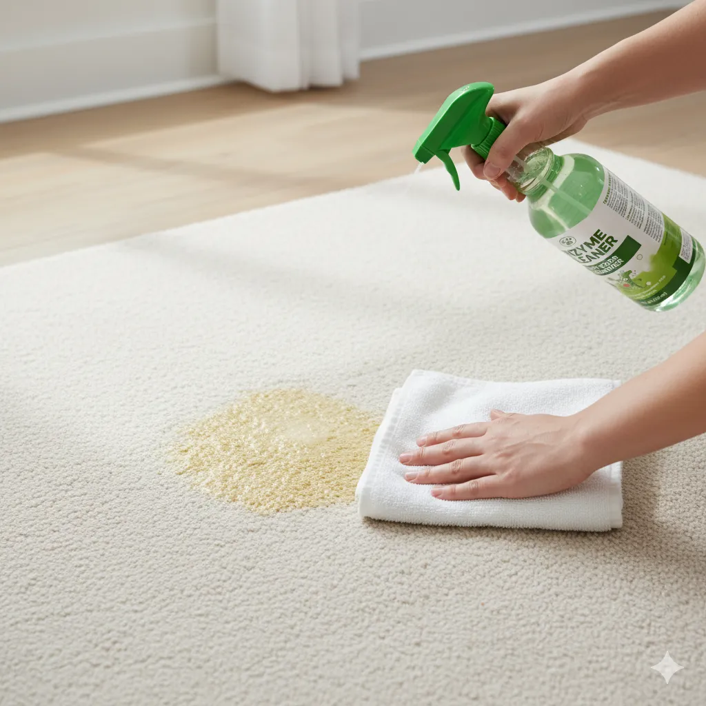 remove cat urine from rug