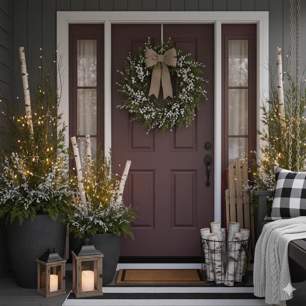 winter porch decor