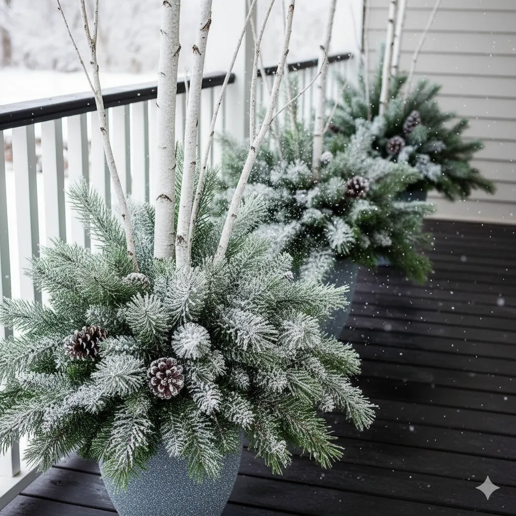 15 Cozy Winter Porch Decor Ideas for a Warm & Inviting Entrance winter porch decor after christmas